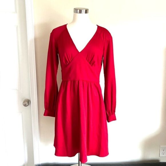 Michael Michael Kors Red Long-Sleeve Dress – Size Small - Picture 2 of 5
